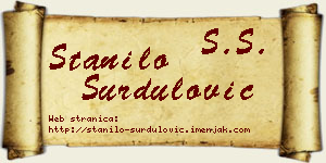 Stanilo Surdulović vizit kartica